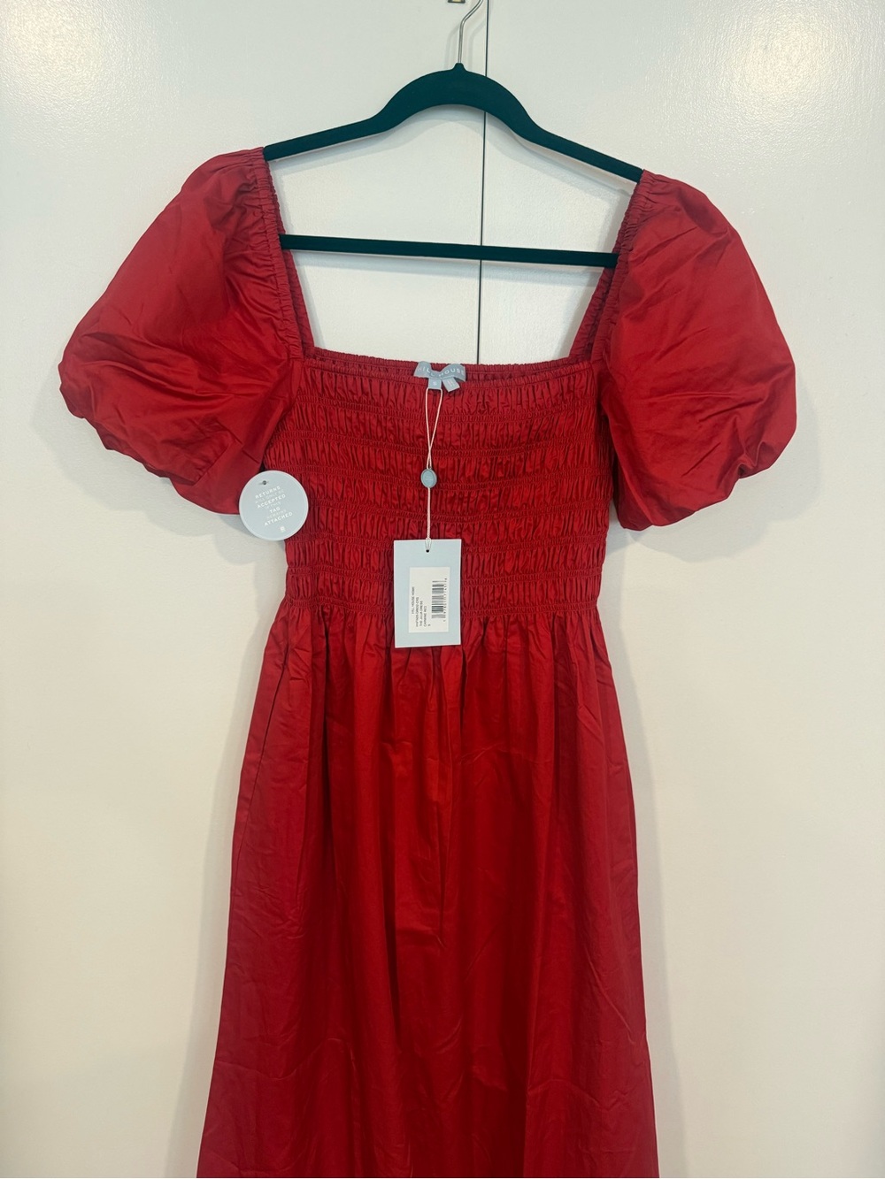 Hill House Julia Dress Carmine Red NWT - Picture 3 of 5